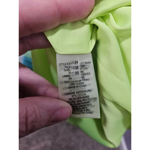 Elie Tahari Camellia Tie Dye Sheath Blue Green Dress Size 14 Sleeveless - Picture 3 of 8